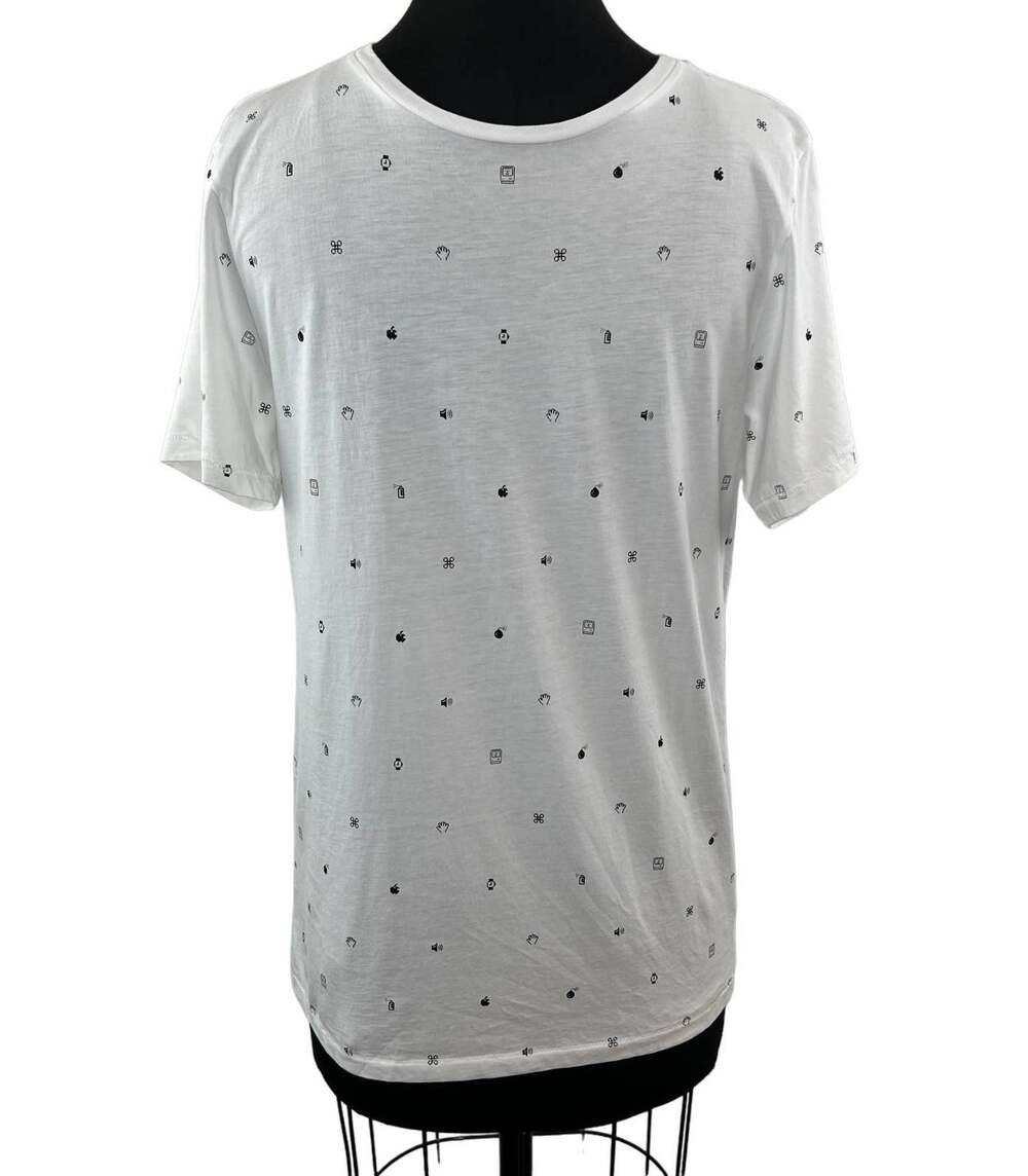 APPLE White Cotton Crewneck Short Sleeve Graphic Print Casual T-Shirt Size S